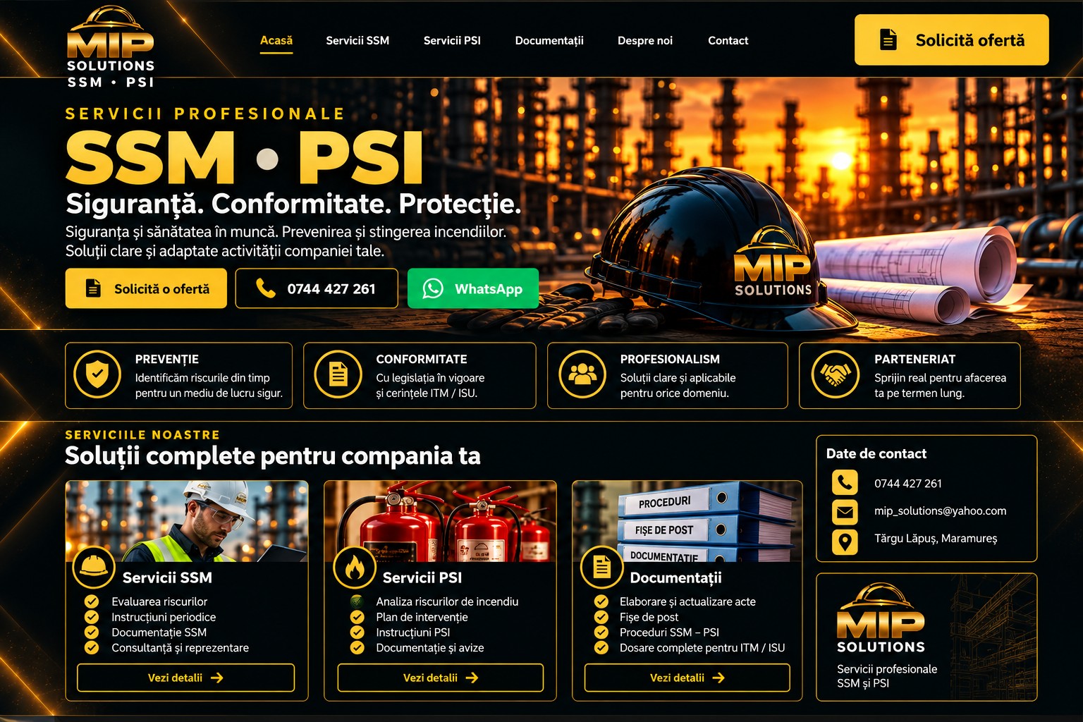 MIP SOLUTIONS — servicii profesionale SSM și PSI